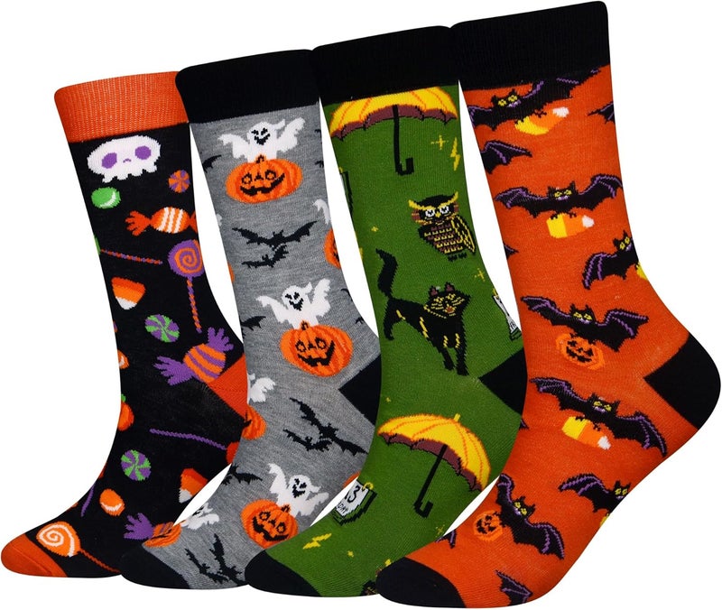 Cansok Men's 2/4 Packs Fun Crazy Novelty Dress Crew Socks - Image 1